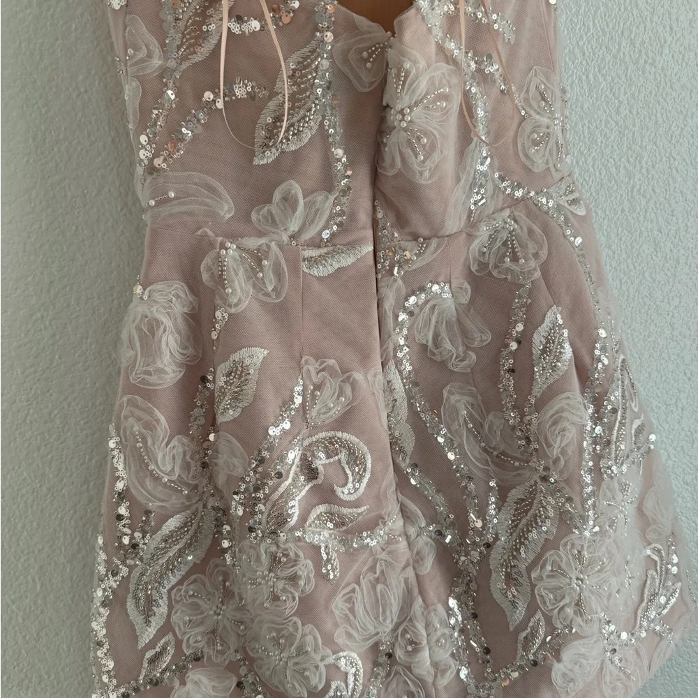 Elegant Sequin Embellished Mini Dress - Picture 2 of 5
